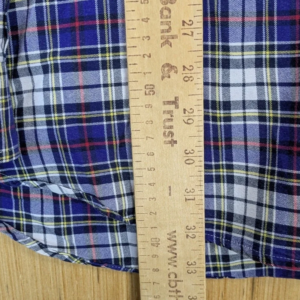 Polo Ralph Lauren Mens XXL Classic Fit Plaid Button Down Shirt Blue White Red